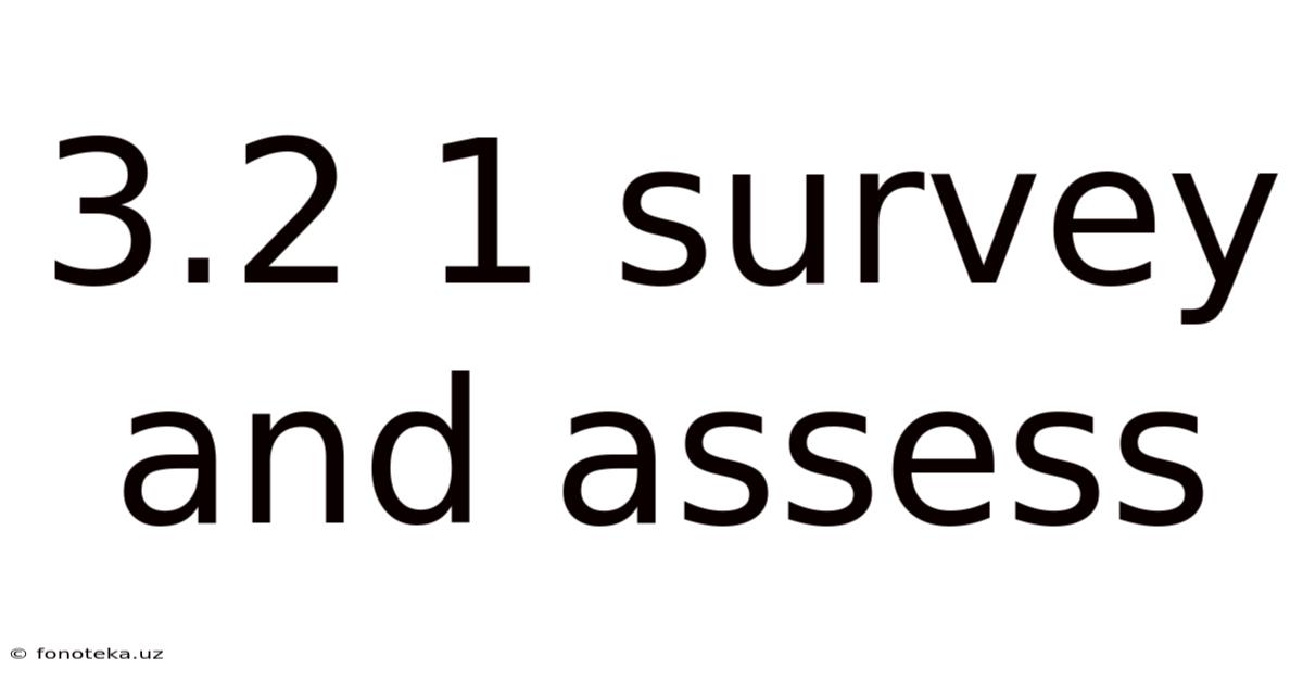 3.2 1 Survey And Assess