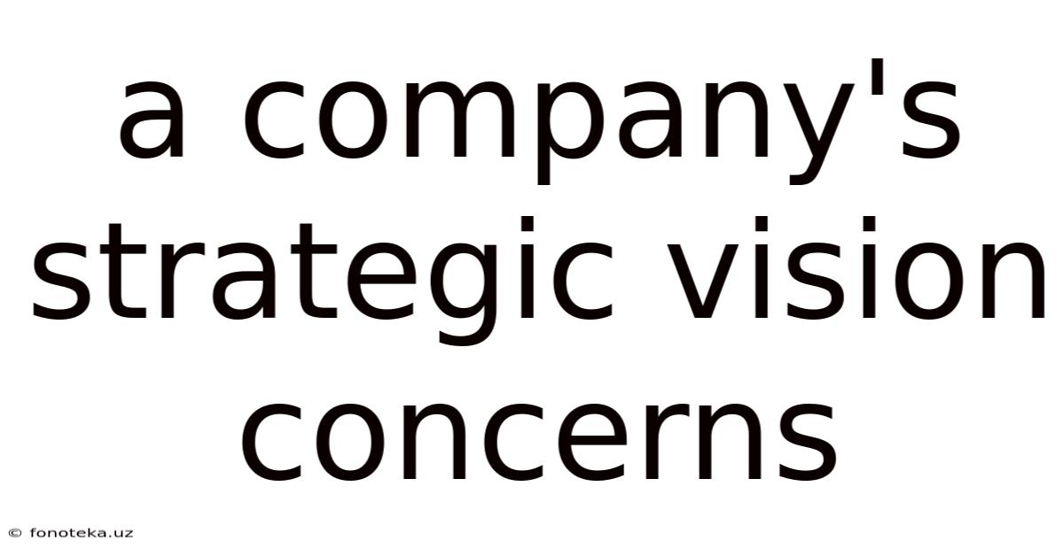 A Company's Strategic Vision Concerns