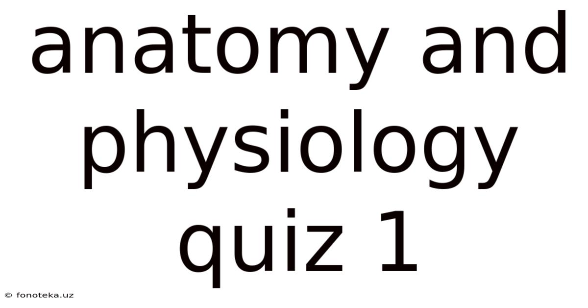 Anatomy And Physiology Quiz 1