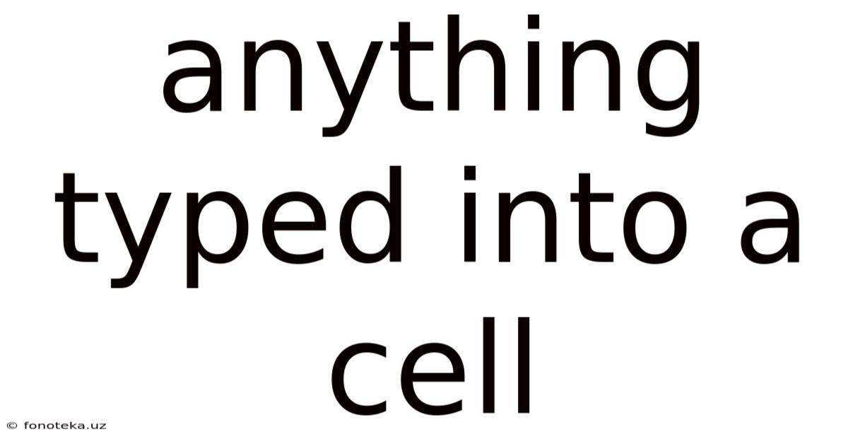 Anything Typed Into A Cell