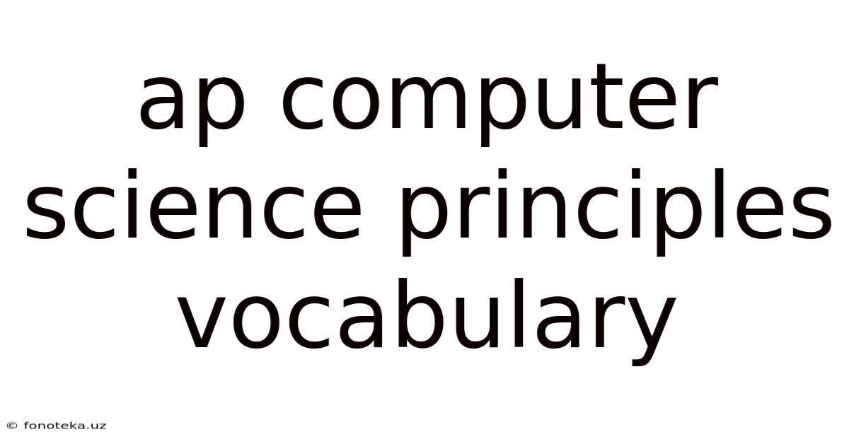 Ap Computer Science Principles Vocabulary
