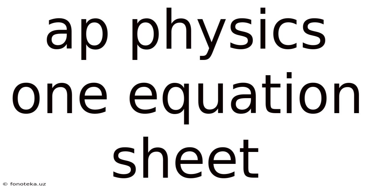 Ap Physics One Equation Sheet
