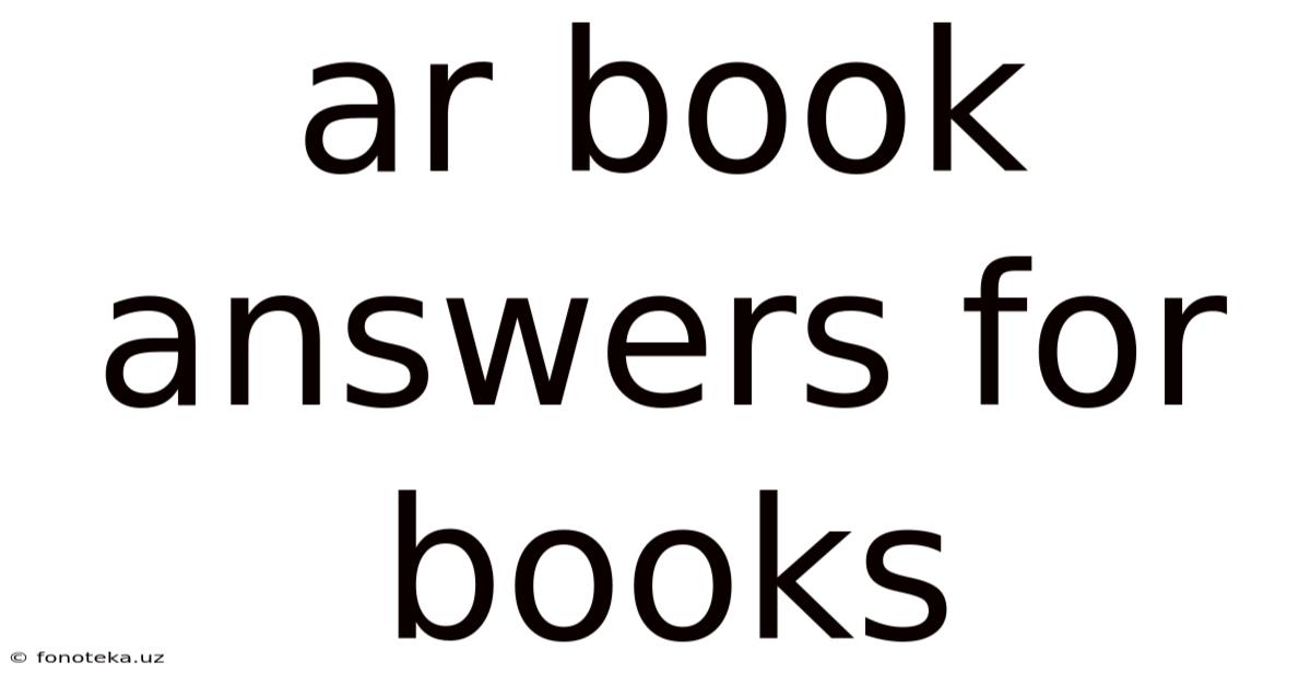 Ar Book Answers For Books
