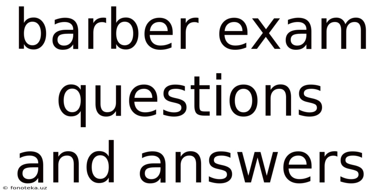 Barber Exam Questions And Answers