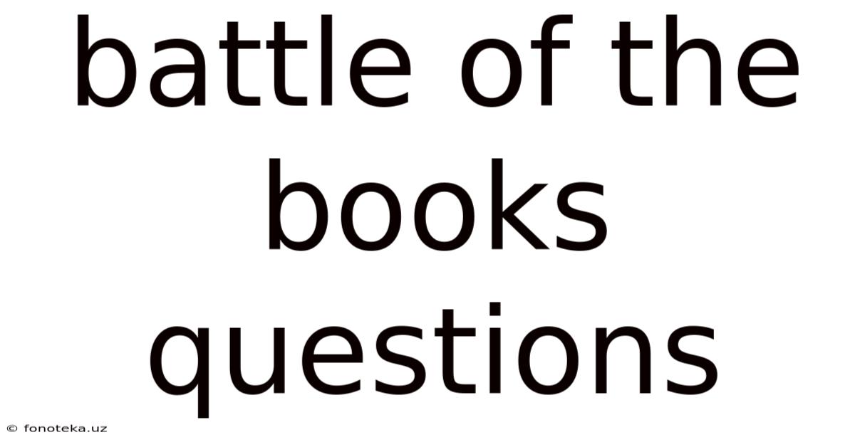 Battle Of The Books Questions
