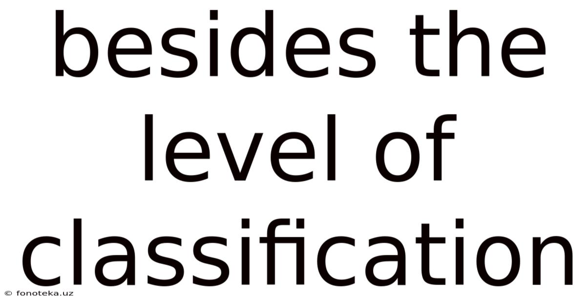 Besides The Level Of Classification