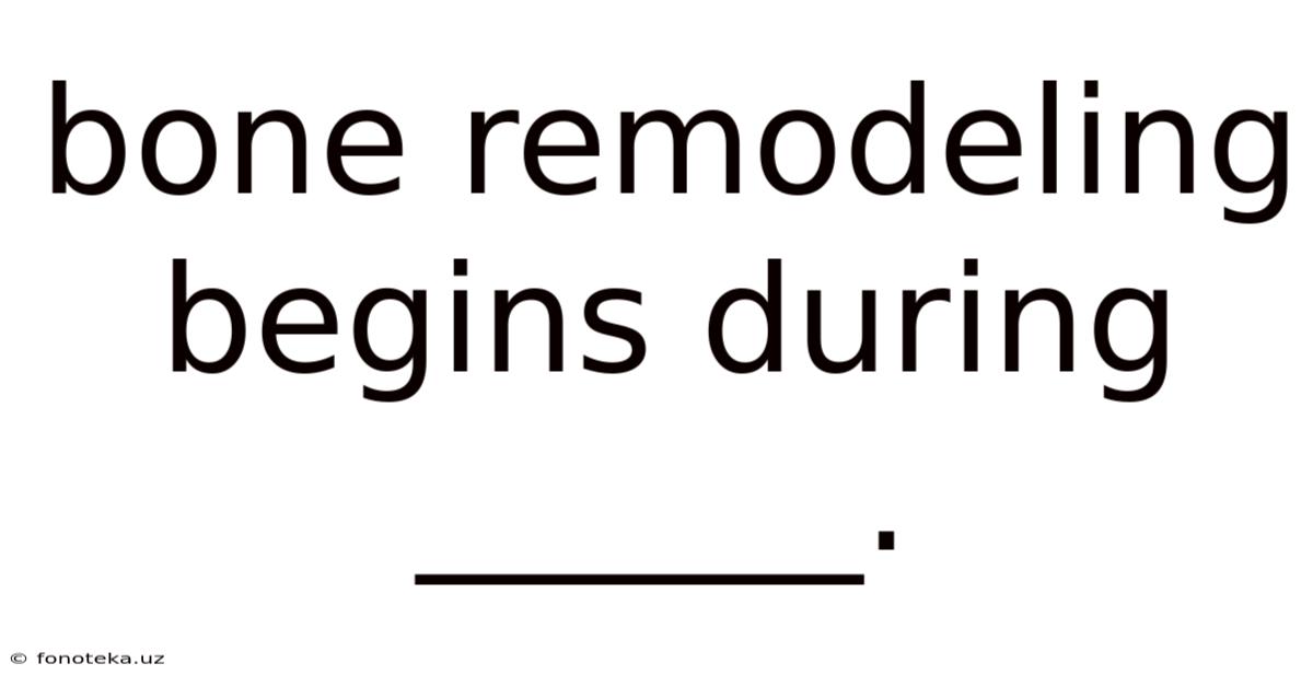 Bone Remodeling Begins During ______.