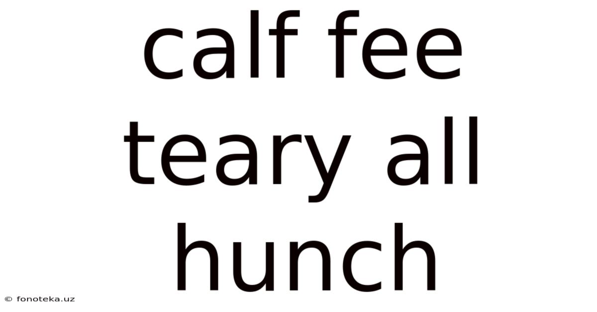 Calf Fee Teary All Hunch