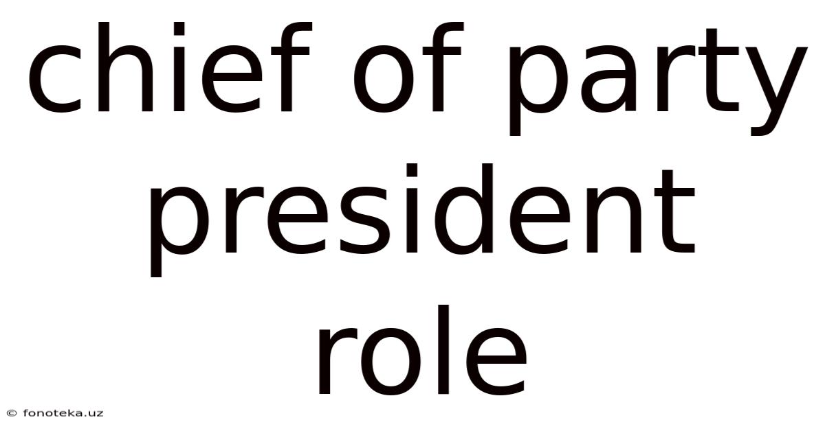 Chief Of Party President Role