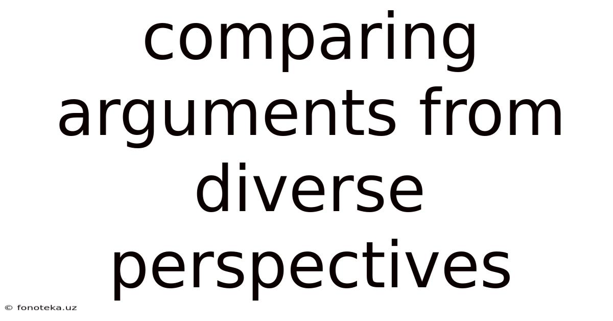 Comparing Arguments From Diverse Perspectives