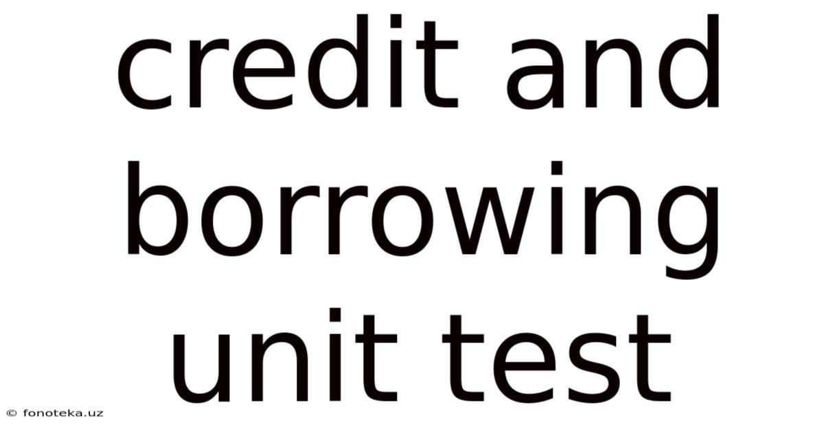Credit And Borrowing Unit Test