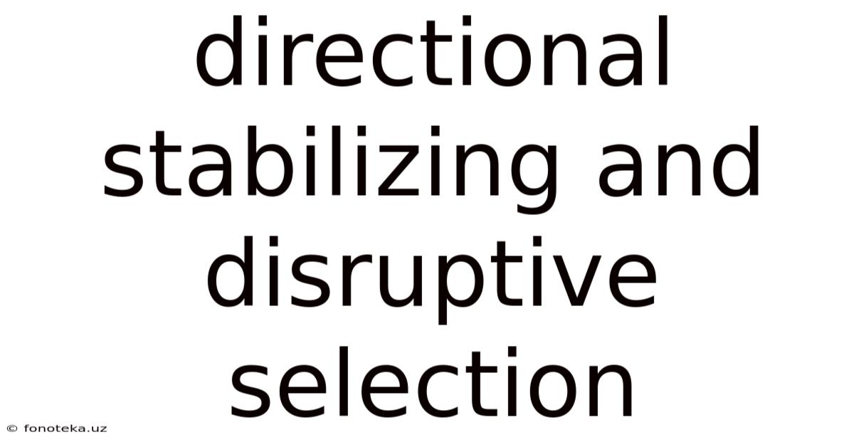 Directional Stabilizing And Disruptive Selection