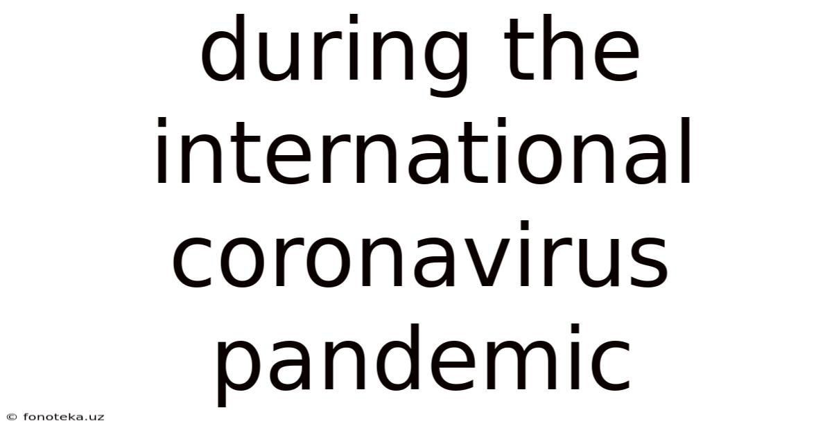 During The International Coronavirus Pandemic