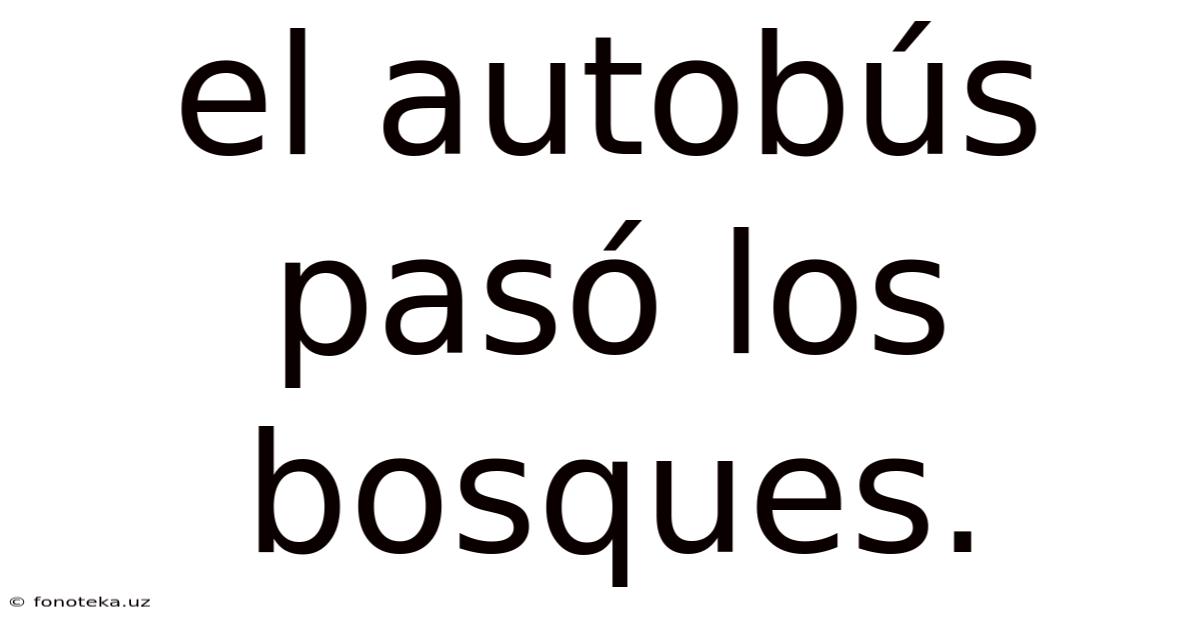 El Autobús Pasó Los Bosques.
