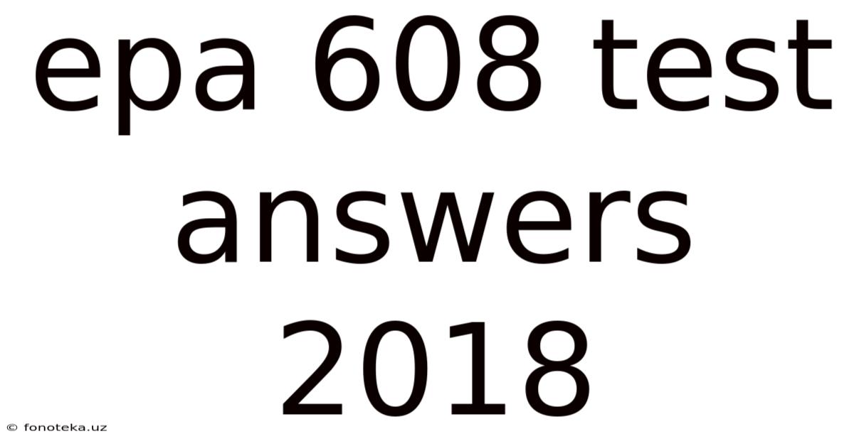 Epa 608 Test Answers 2018