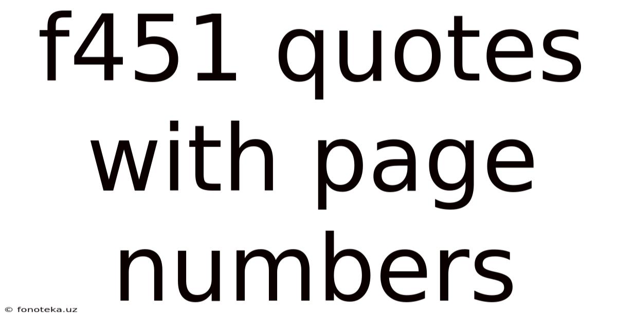 F451 Quotes With Page Numbers