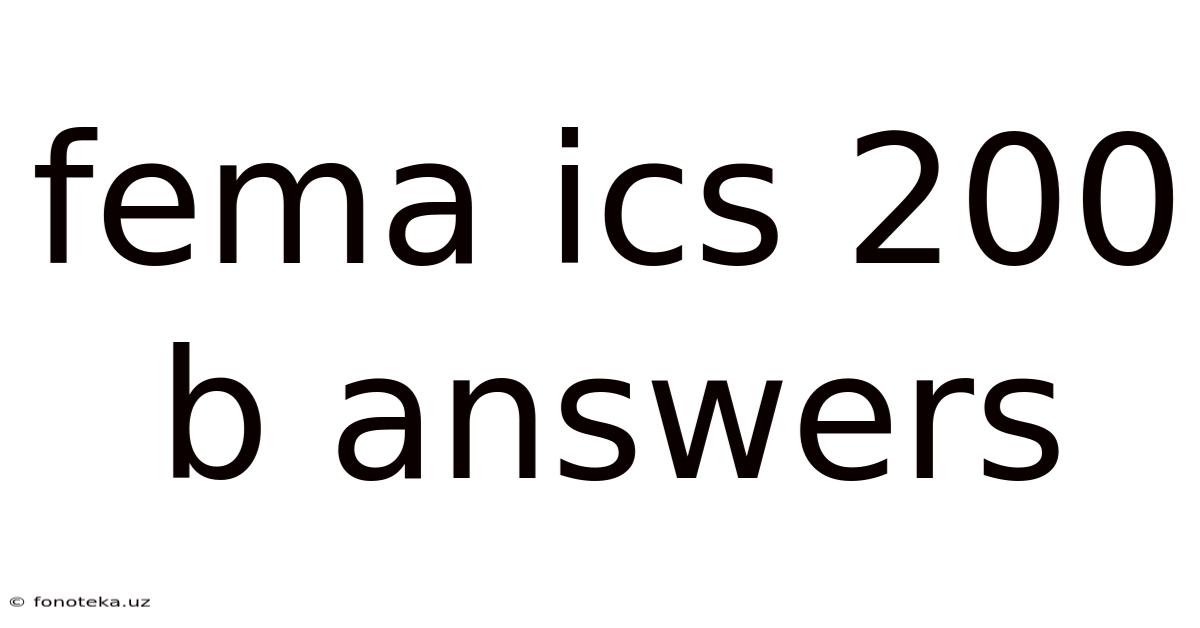 Fema Ics 200 B Answers