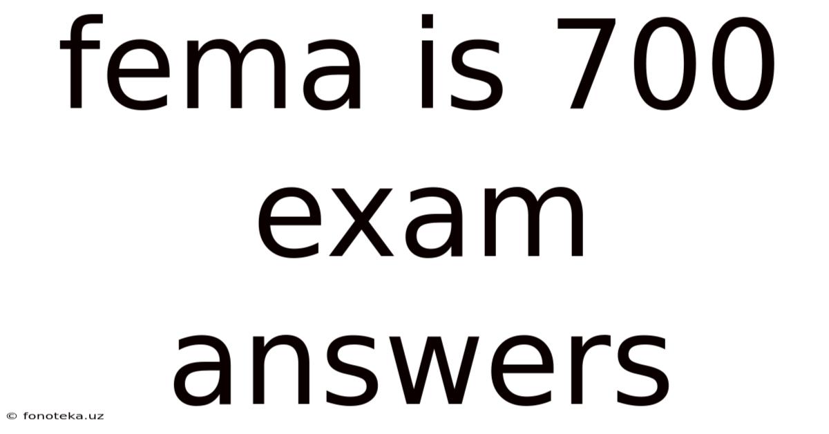 Fema Is 700 Exam Answers