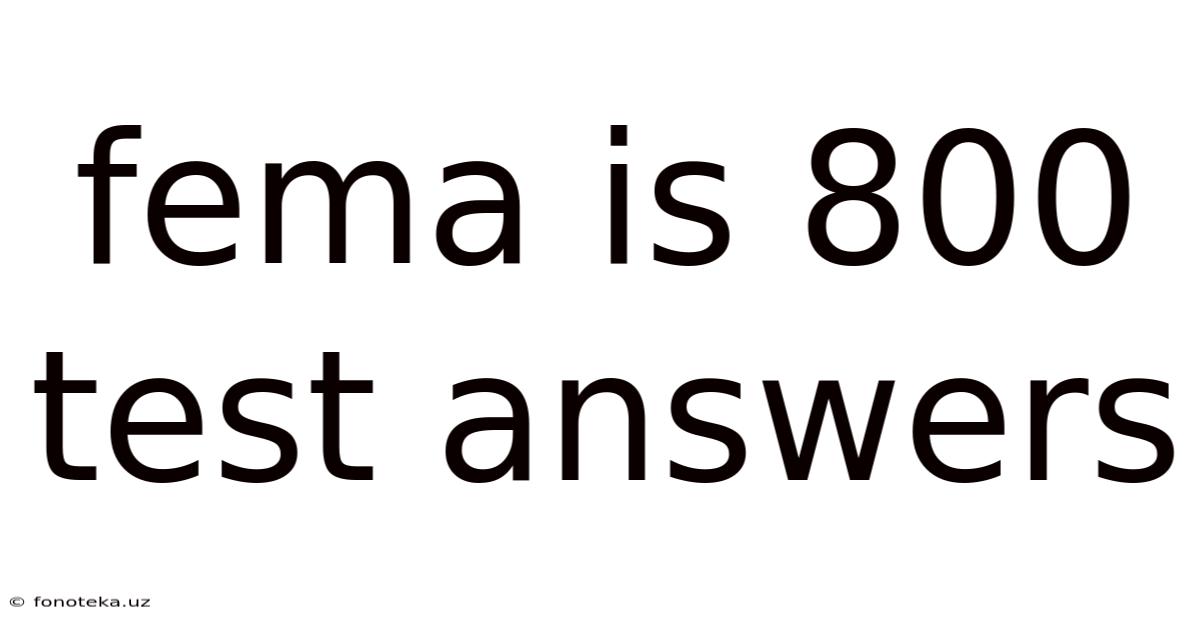Fema Is 800 Test Answers