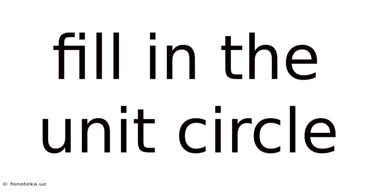 Fill In The Unit Circle