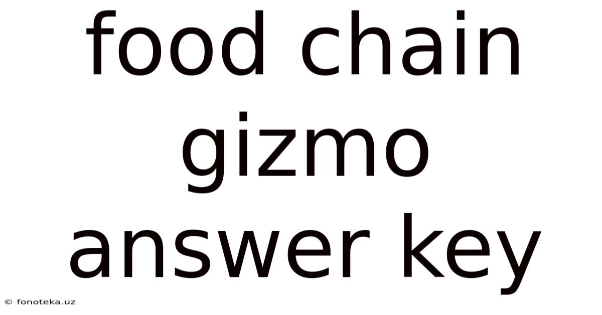 Food Chain Gizmo Answer Key