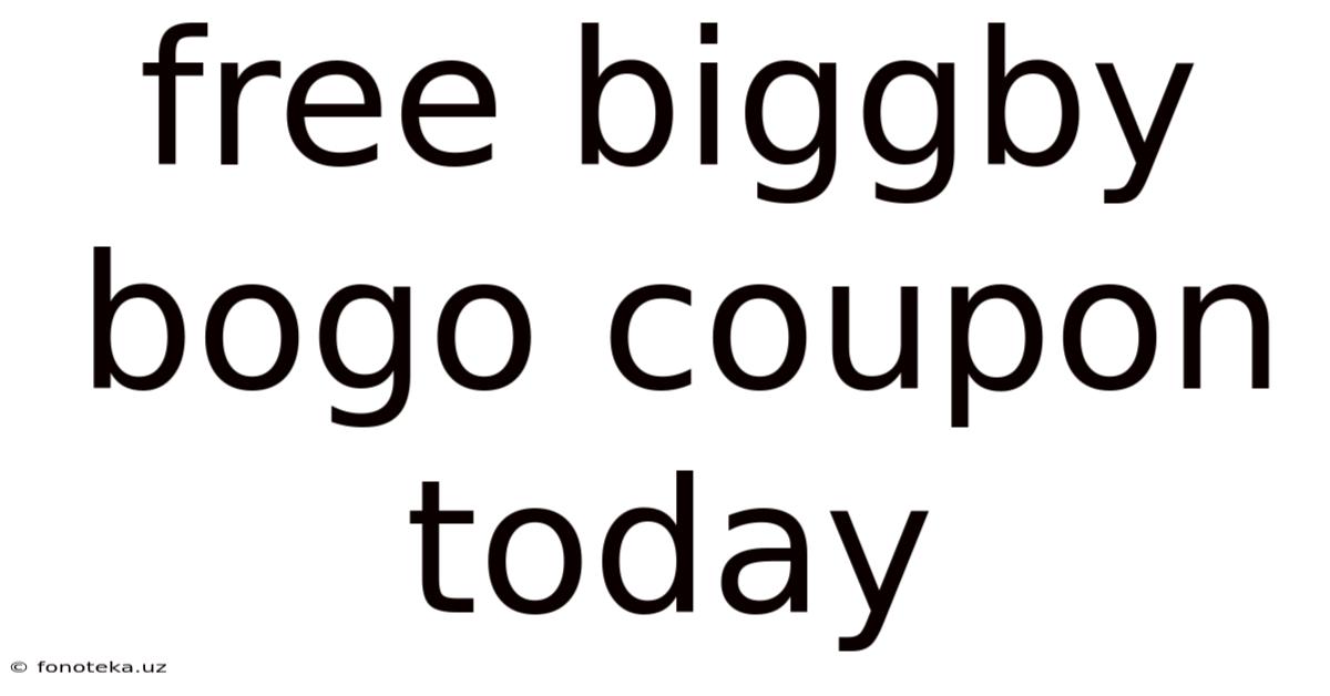 Free Biggby Bogo Coupon Today