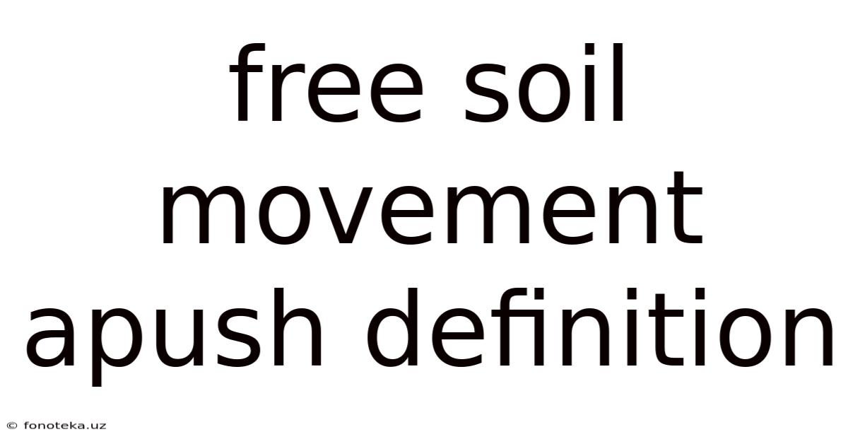 Free Soil Movement Apush Definition