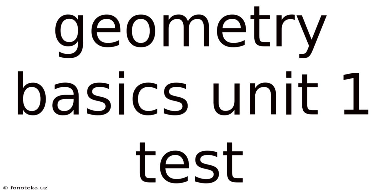 Geometry Basics Unit 1 Test