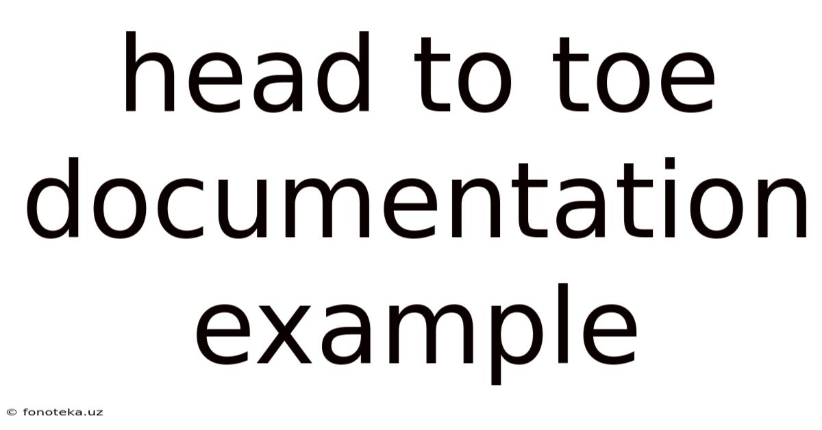 Head To Toe Documentation Example