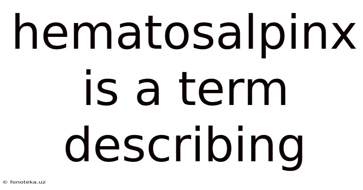 Hematosalpinx Is A Term Describing