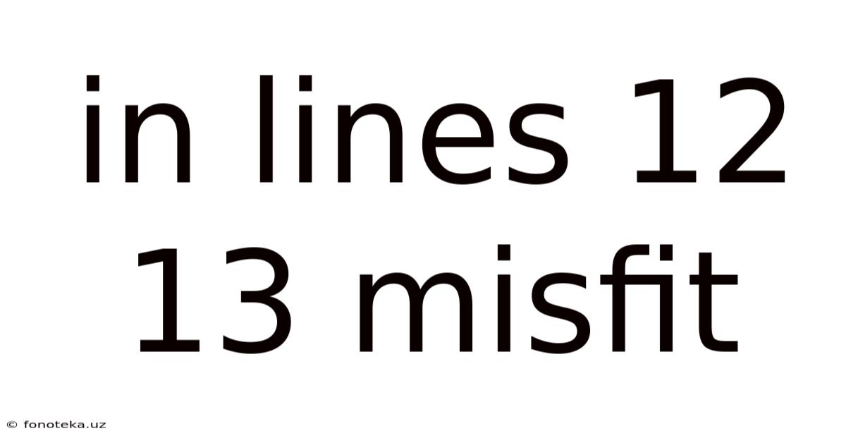 In Lines 12 13 Misfit