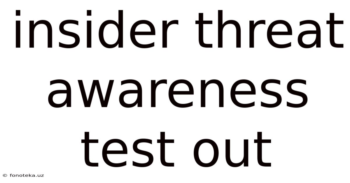 Insider Threat Awareness Test Out