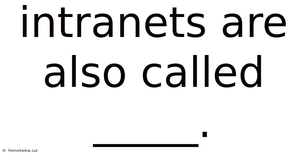 Intranets Are Also Called _____.