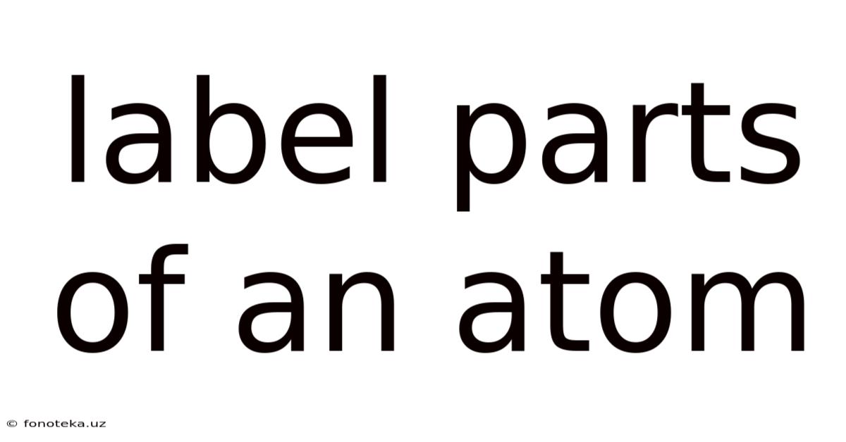 Label Parts Of An Atom