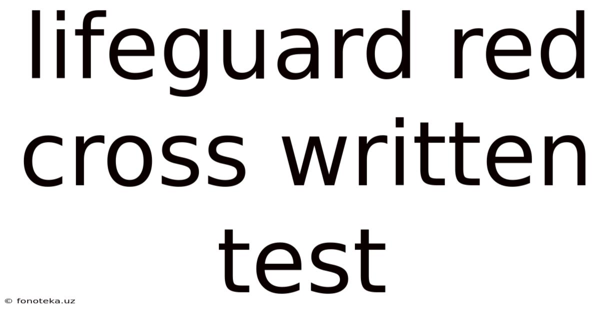 Lifeguard Red Cross Written Test