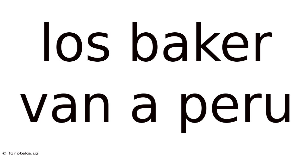 Los Baker Van A Peru