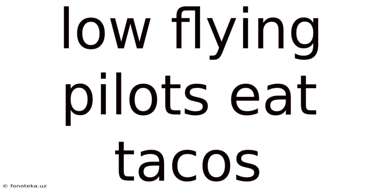 Low Flying Pilots Eat Tacos