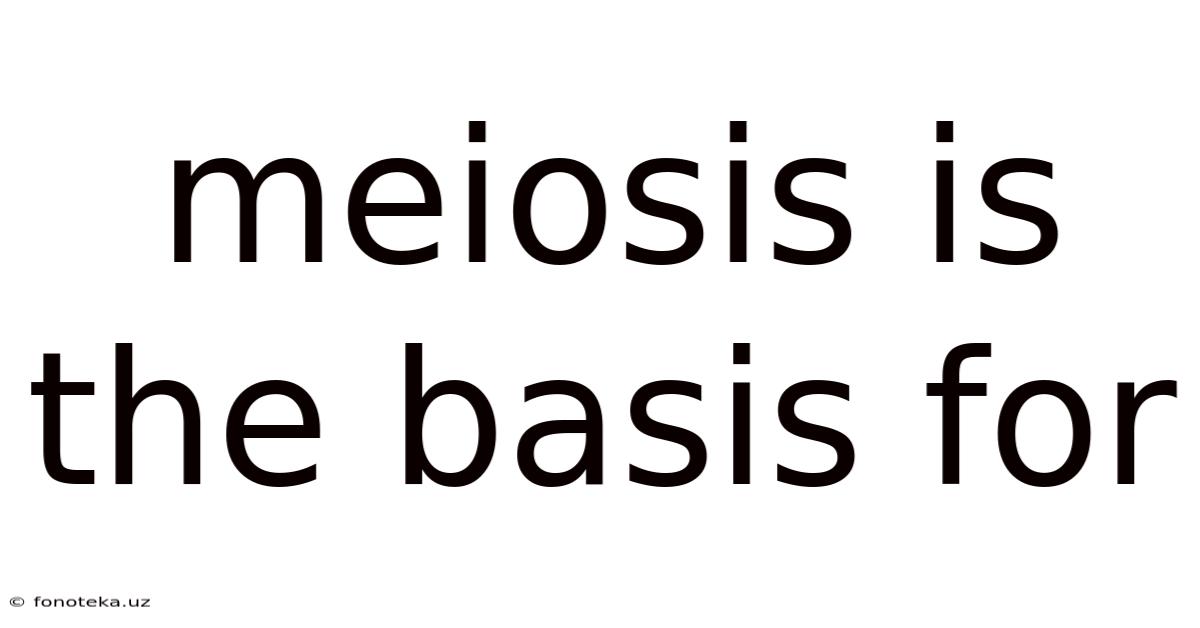 Meiosis Is The Basis For
