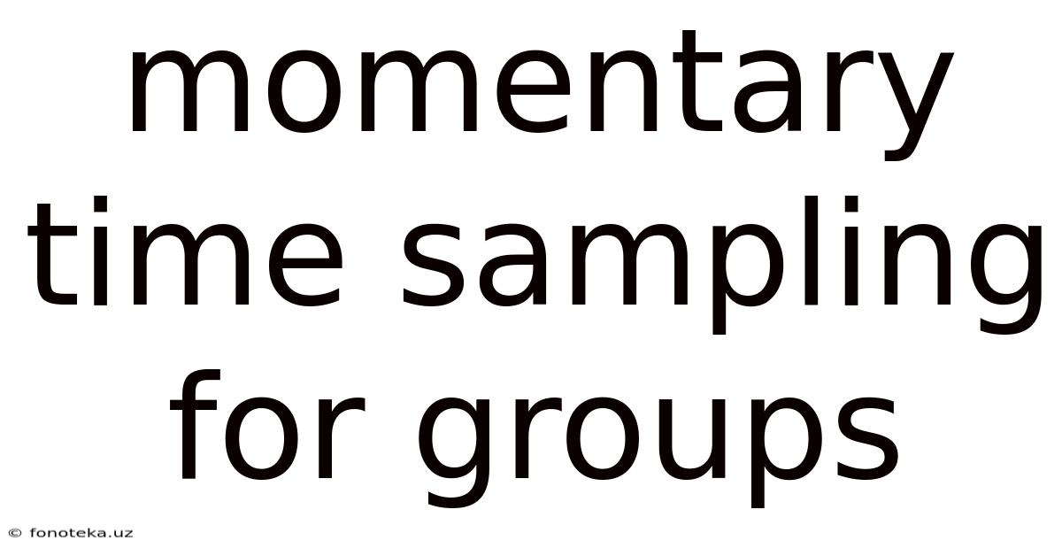 Momentary Time Sampling For Groups