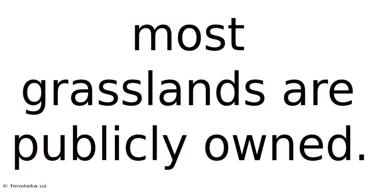 Most Grasslands Are Publicly Owned.