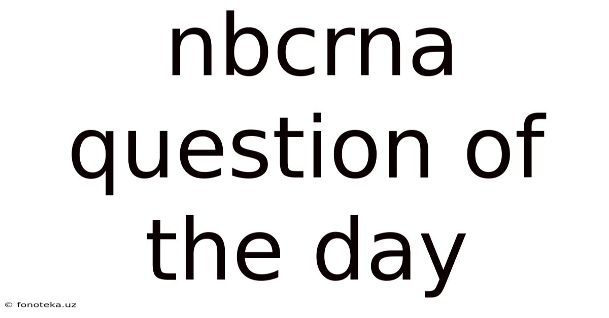 Nbcrna Question Of The Day
