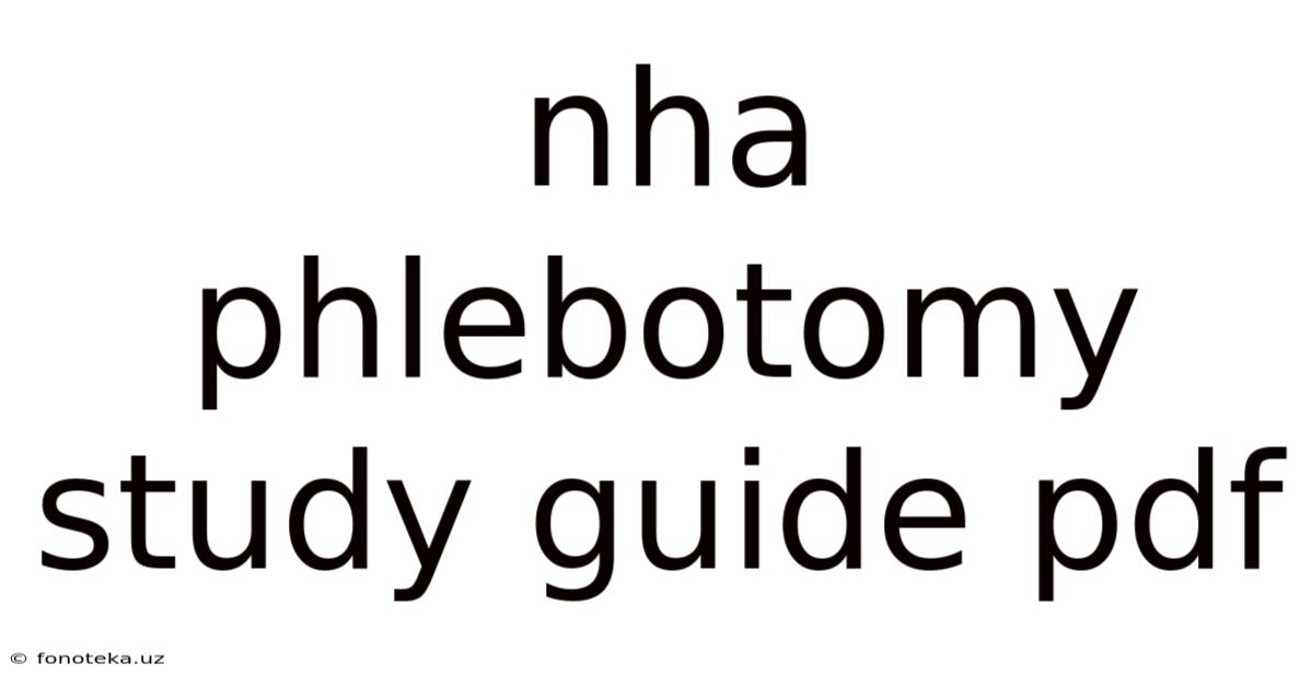 Nha Phlebotomy Study Guide Pdf