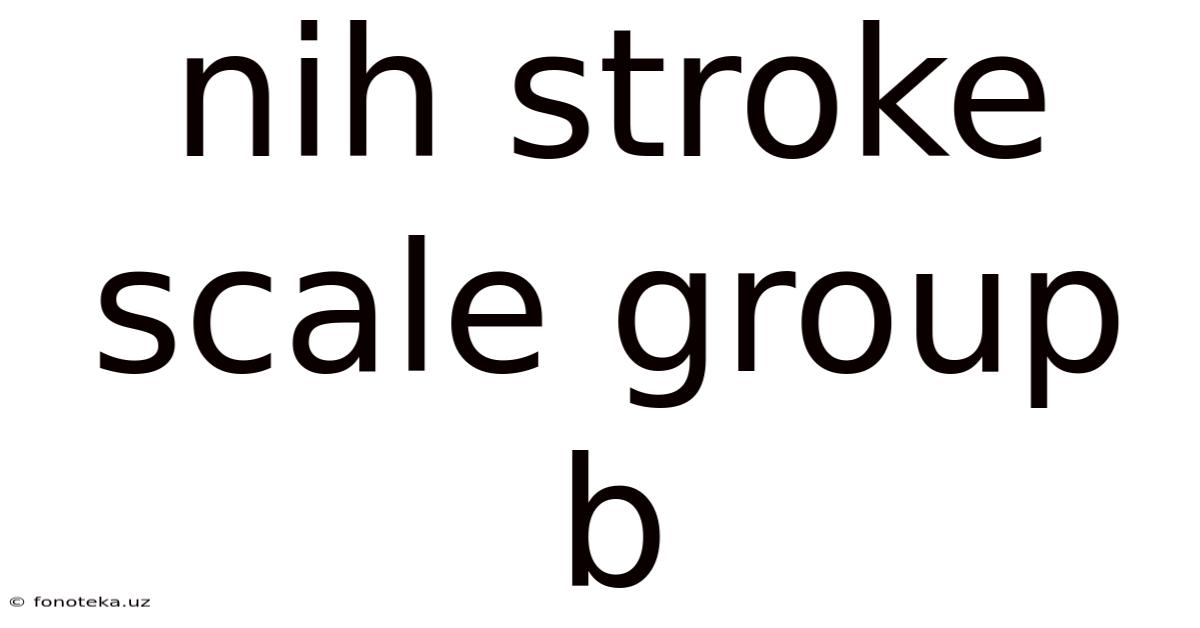 Nih Stroke Scale Group B