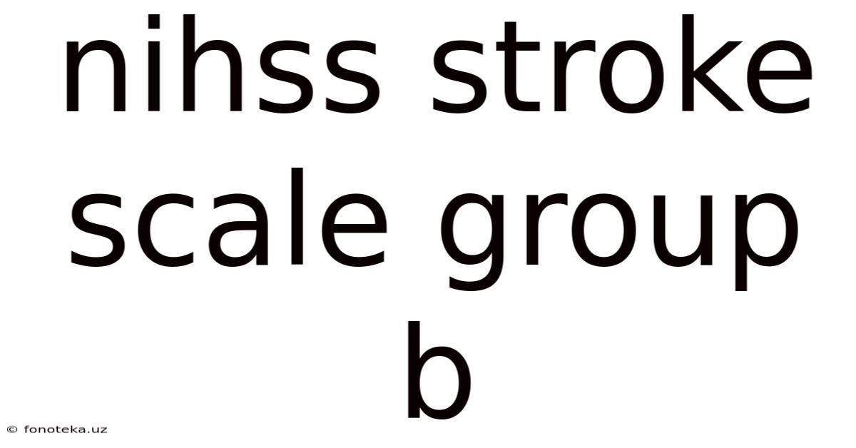 Nihss Stroke Scale Group B