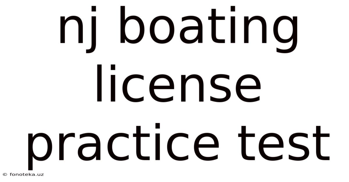 Nj Boating License Practice Test