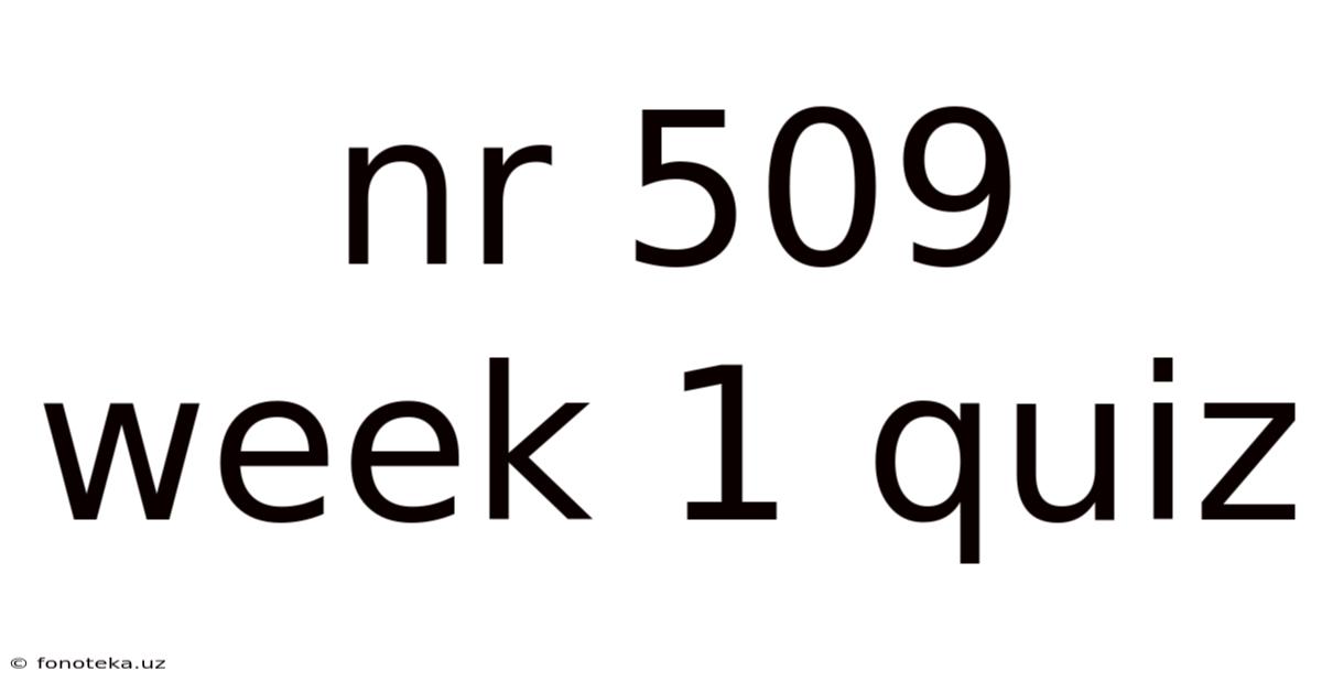 Nr 509 Week 1 Quiz