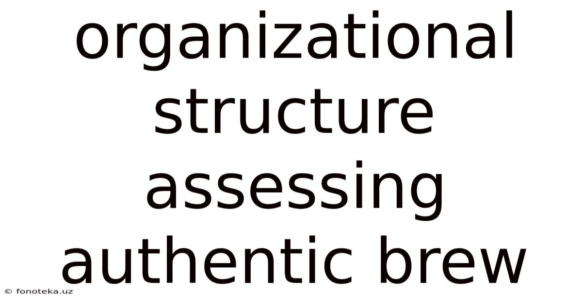 Organizational Structure Assessing Authentic Brew