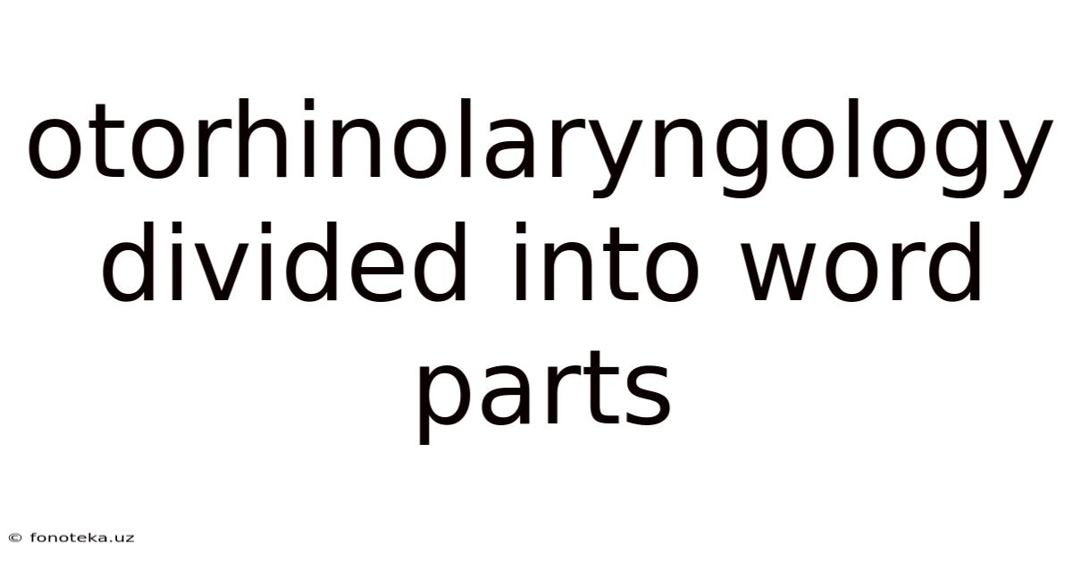 Otorhinolaryngology Divided Into Word Parts
