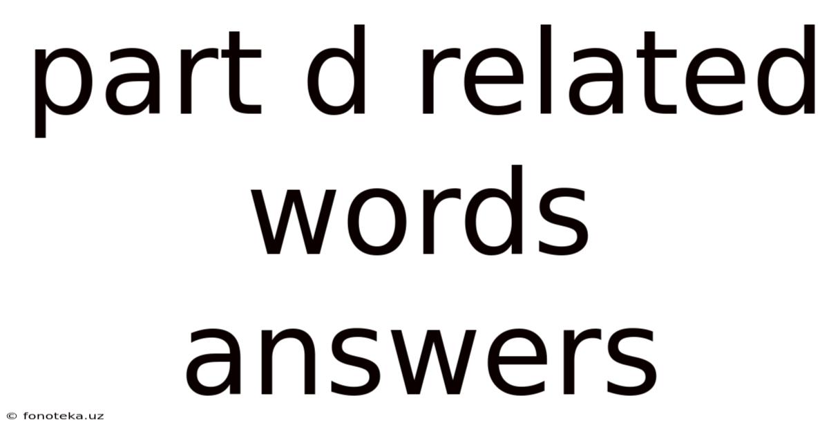 Part D Related Words Answers