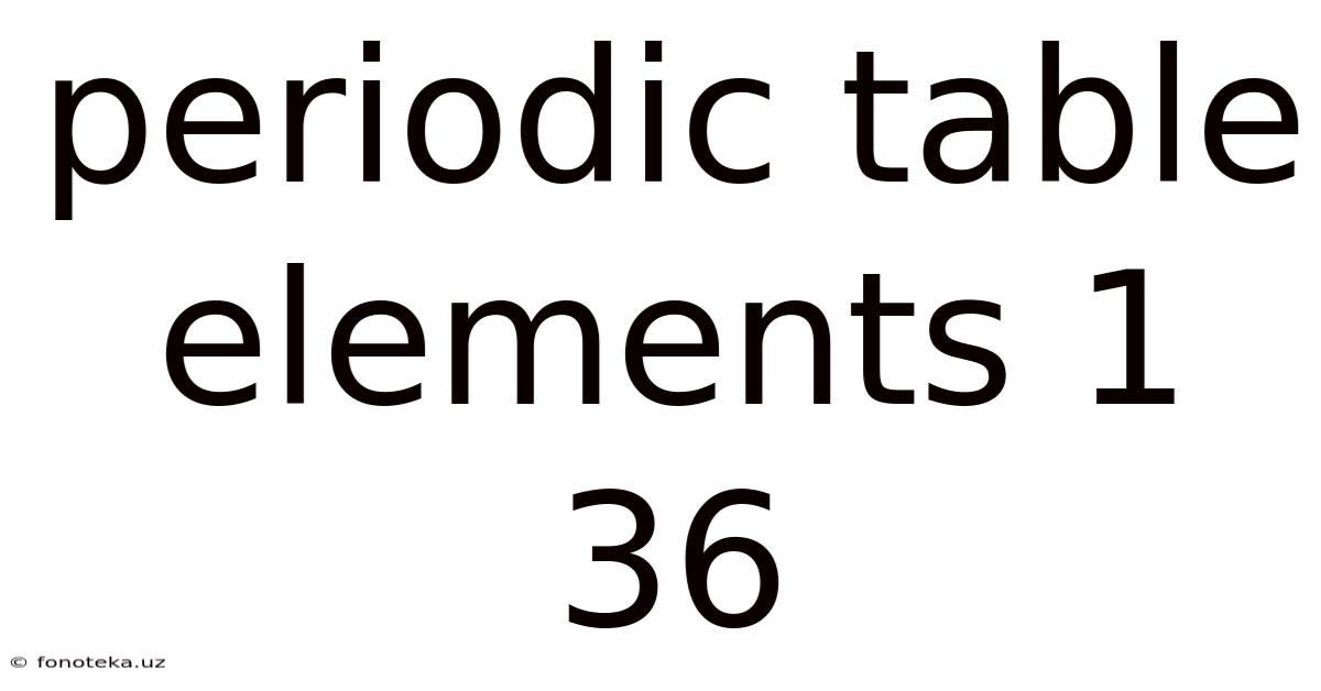 Periodic Table Elements 1 36
